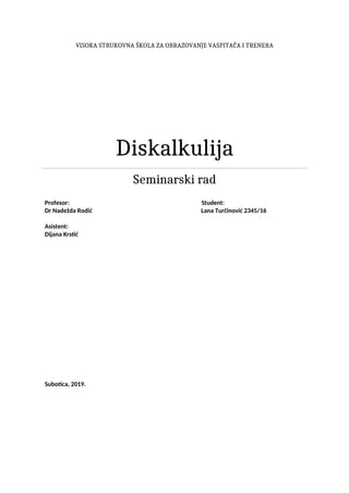 Diskalkulija