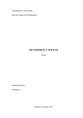 Menadžment u policiji