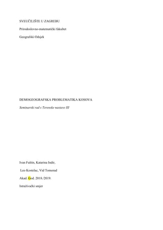 Demografska problematika Kosova