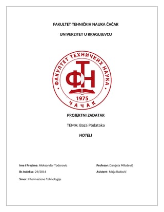 Baze podataka – projektni zadatak