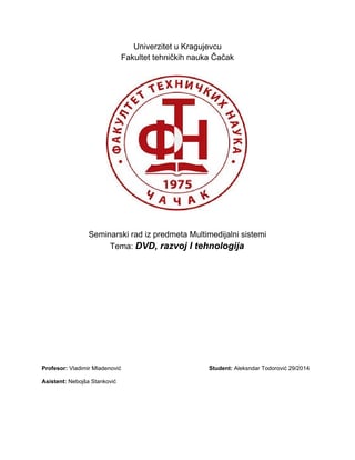 Multimedijalni sistemi – DVD