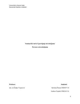 Prevare u investicijama