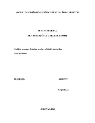 Budućnost zelene hemije