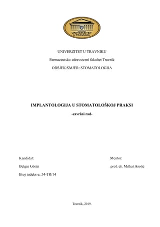 Implantologija u stomatološkoj praksi