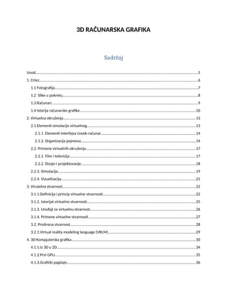 3d računarska grafika: virtuelna i proširena stvarnost