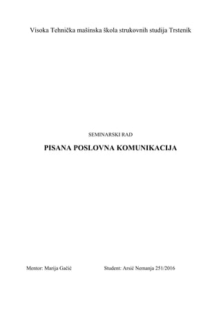 Pisana poslovna komunikacija