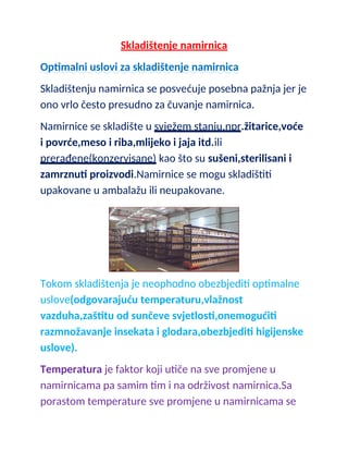 Skladistenje namernica