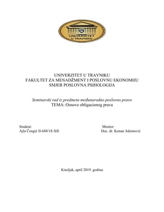 Osnove obligacionog prava