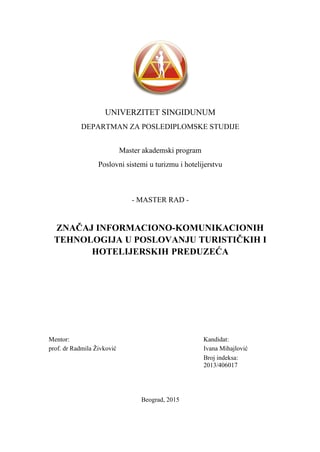 Značaj informaciono-komunikacionih tehnologija u poslovanju turističkih i hotelijerskih p (1)