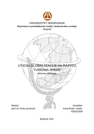 Uticaj globalizacije na razvoj turizma Srbije