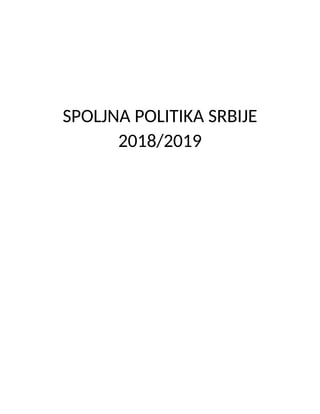 Spoljna Politika Srbije