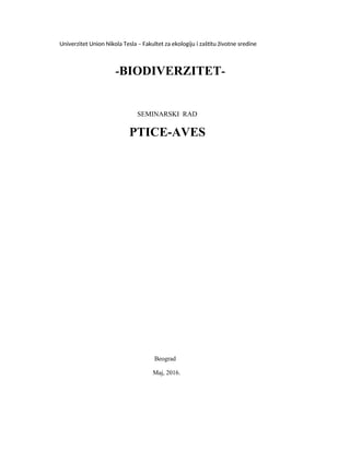 Biodiverzite – ptice