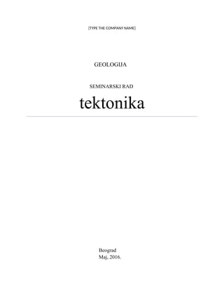 Tektonika: seminarski rad