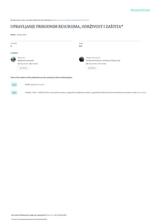 Upravljanje prirodnim resursima, pitanja i odgovori za ispit