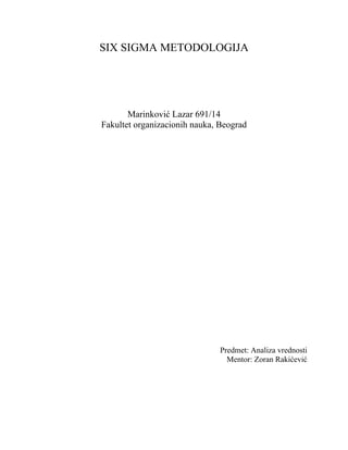 Six Sigma metodologija